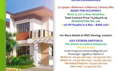 FOR SALE! RFO 2-BEDROOM w/BALCONY CARPORT 2-STOREY TALIA SINGLE ATTACHED HOUSE & LOT – IDESIA DASMA
