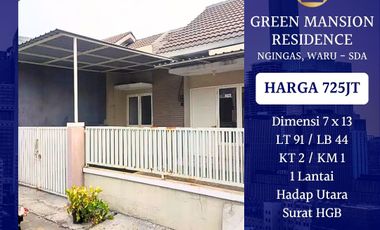 Dijual Rumah Green Mansion Residence Ngigas Waru Sidoarjo Row Jalan 3 Mobil dkt Tol Strategis