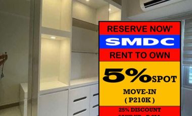 1 bedroom Condo for Sale RENT TO OWN in SM Sucat, Parañaque City at SMDC FIELD RESIDENCES Near in Naia Airport, Mall of Asia and SM Bicutan