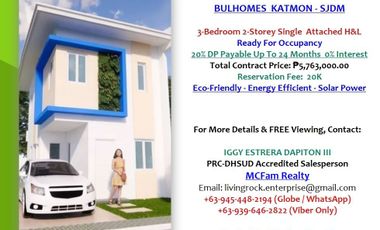 ONLY 20K TO RESERVE RFO ECO-FRIENDLY 3-BEDROOM 2-STOREY SINGLE ATTACHED BLUHOMES SAN JOSE DEL MONTE HOUSE & LOT