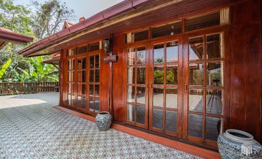 More-023PS Thai teak house for sale in Chiang Mai With swimming pool, Yard , vegetable plot , Near San Kamphaeng Market, San Kamphaeng District, Chian