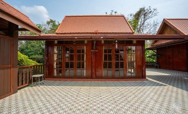 More-023PS Thai teak house for sale in Chiang Mai With swimming pool, Yard , vegetable plot , Near San Kamphaeng Market, San Kamphaeng District, Chian