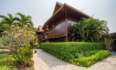 More-023PS Thai teak house for sale in Chiang Mai With swimming pool, Yard , vegetable plot , Near San Kamphaeng Market, San Kamphaeng District, Chian
