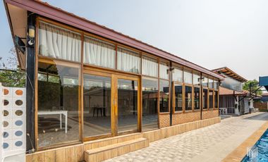 More-023PS Thai teak house for sale in Chiang Mai With swimming pool, Yard , vegetable plot , Near San Kamphaeng Market, San Kamphaeng District, Chian