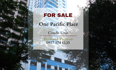 For Sale : Unfurnished 1 Bedroom Unit with Parking at One Pacific Place, Makati City