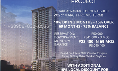 Own a Studio Unit in Alveo's Top-Selling Project - ASTELA IN CIRCUIT MAKATI, Gallery Drive corner, Symphony Drive, Circuit Makati, Brgy. Carmona, Makati City.