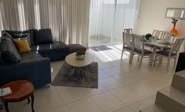 CASA AMUEBLADA PROXIMA A ZONA INDUSTRAIL, PRIV. CON ALBERCA,  CON SEGURIDAD 24/7