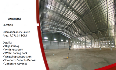 Warehouse for Rent in Cavite in Paliparan 7771 SQM