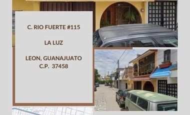 EA CASA EN VENTA DE RECUPERACION BANCARIA UBICADA EN C. RIO FUERTE #115 LA LUZ LEON, GUANAJUATO