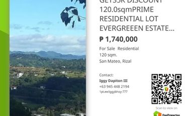 20K TO RESERVE RESIDENTIAL LOT EVERGREEN ESTATES – SILANGAN 1.7M TCP UPHILL COMMUNITY OVERLOOKING MARIKINA, ANTIPOLO, QUEZON CITY