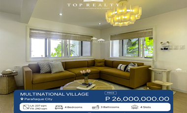 House and Lot for Sale in Parañaque City, 4 Bedroom House in Multinational Village