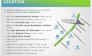 Ready for occupancy condo unit for sale along Lacson street Bacolod City