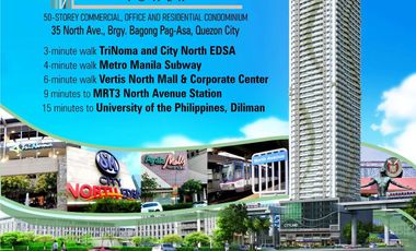 Newest Condo in Quezon City in front of Trinoma SM North & MRT