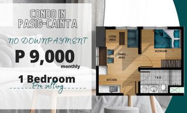 Big Promo No Down Payment 9K Month 1-BR 30 sqm in Pasig near Sta. Lucia Mall
