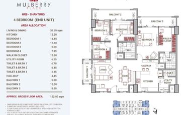 DMCI 4 Bedroom Mulberry Place condominium house in Acacia Estates taguig City near BGC Airport Mckinley Pasay Makati