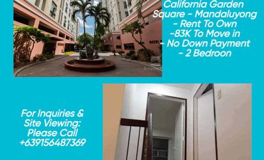 Rent To Own Condo in California Garden Square 2 MA onlt Lipat agad 2 Bedroom