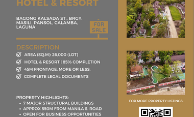 2.6 hectares hotel & resort for sale (pansol, calamba, laguna)