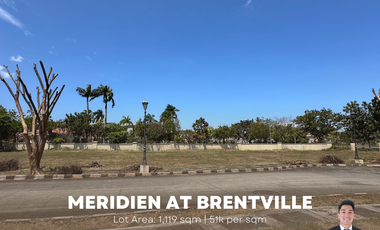 1119 SQM LOT FOR SALE IN MERIDIEN BRENTVILLE, BIÑAN LAGUNA AT 51K PER SQM