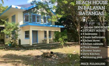 FOR SALE BEACH HOUSE IN BALAYAN BATANGAS