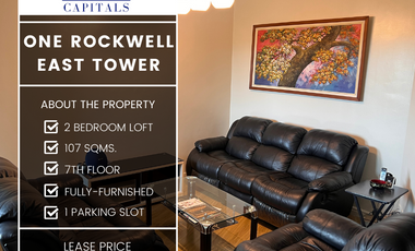 RUSH! 2BR-Loft in One Rockwell East Tower For Lease!