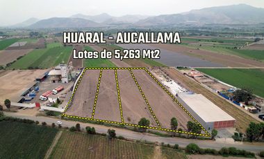Terrenos Agroindustriales en venta de 5,263 m2 en HUARAL , Aucallama