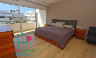 Departamento en condominio con club de playa. Terraza con vista a la alberca