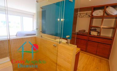 Departamento en condominio con club de playa. Terraza con vista a la alberca