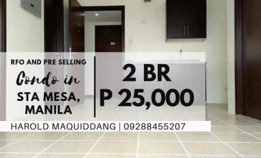 High Rise Condo facing Makati in Sta. Mesa Manila 2BR 48 sq.m Php 25,000 monthly