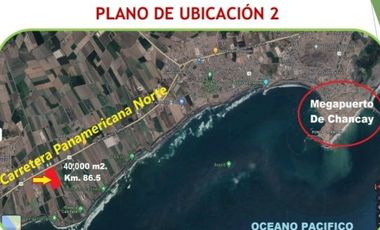 Terreno en Chancay, 4 has Al lado de la carretera Panamericana