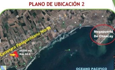 Terreno en Chancay, 4 has Al lado de la carretera Panamericana