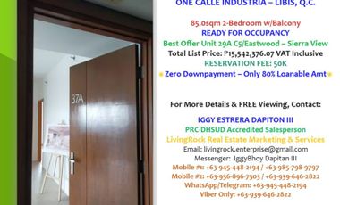 RESERVE NOW! LIMITED OFFER ONLY! RFO FULLY FURNISHED 85.0sqm 2-BEDROOM w/BALCONY ONE CALLE INDUSTRIA SAVE UP TO 3.53M