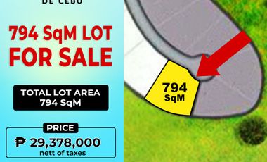 794 SqM Lot in Monterrazas de Cebu For Sale