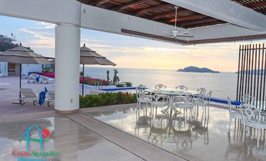 Hermosa casa con terraza con asoleadero, alberca y vistas al mar