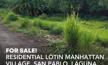 RESIDENTIAL LOT FOR SALE IN MANHATTAN VILLAGE, SAN PABLO, LAGUNA