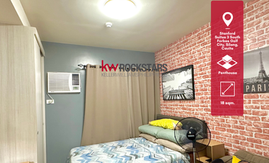 Upgraded Fully Furnished Studio Penthouse Unit For Sale at Stanford Suites 3 South Forbes Golf City, Silang, Cavite