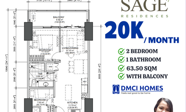 Spacious 2 Bedroom Condo For Sale in Mandaluyong 7% Launch Discount @20k monthly - DMCI HOMES - SAGE RESIDENCES - NEAR CBDs