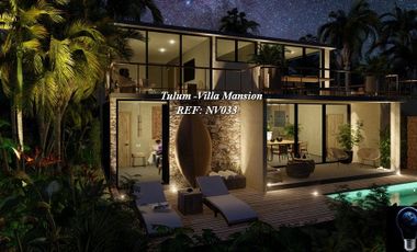 Villa de 4 Habitaciones Modelo Mansion rodeada de naturaleza area cenote Yax kin