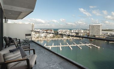 Departamento amueblado en renta en Shark Towers Puerto Cancún, Quintana Roo.