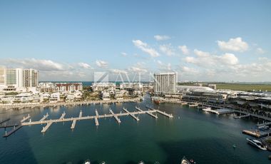 Departamento amueblado en renta en Shark Towers Puerto Cancún, Quintana Roo.