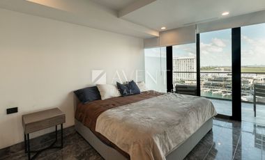 Departamento amueblado en renta en Shark Towers Puerto Cancún, Quintana Roo.