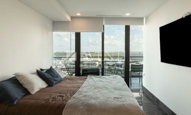 Departamento amueblado en renta en Shark Towers Puerto Cancún, Quintana Roo.