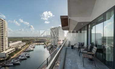 Departamento amueblado en renta en Shark Towers Puerto Cancún, Quintana Roo.