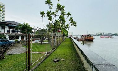 Land for sale along the Chao Phraya River, beautiful view, in the heart of Bangkok. A golden opportunity has arrived. Soi Charansanitwong 46 No.34-LA-