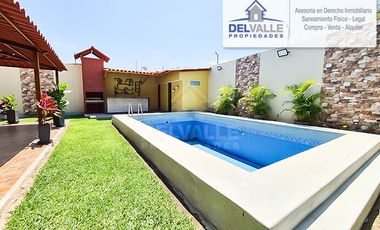 Vendo Hermosa Casa con Piscina en Los Ejidos - Piura.