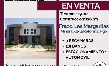 🔴EN VENTA🔴 💎💎Excelente Casa en Fracc. Las Margaritas, Mineral de la Reforma, Hgo💎💎