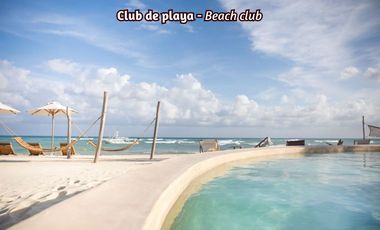 Departamento con club de playa, golf, alberca, en venta Playa del Carmen.