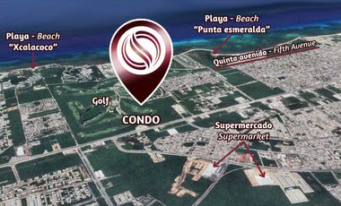 Departamento con club de playa, golf, alberca, en venta Playa del Carmen.