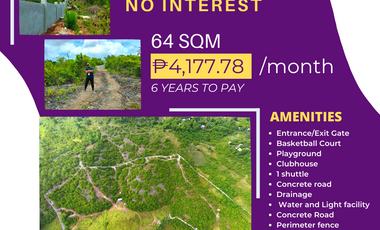 For Sale 6 Years to Pay without Interest 64 Sqm Residential Lot for Sale in Bogo Cebu