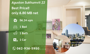 Best price!! AGUSTON Sukhumvit 22, 1 bedroom, pets allowed, good condition, north balcony