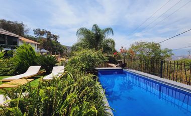 Venta CASA MAGNOLIA VIP con alberca, enorme jardín, vistas panorámicas, cómoda, moderna, amueblada y equipada.
